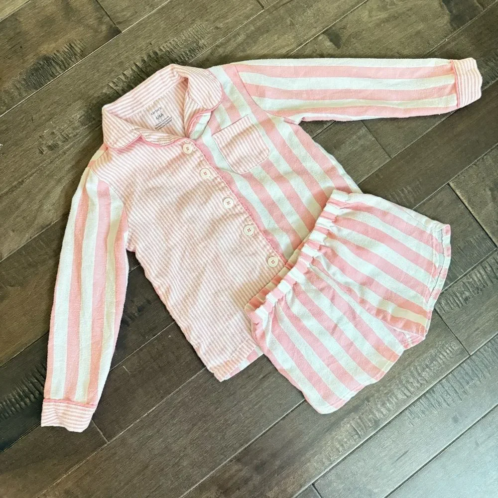 Carter’s Striped Pajama Set Matching Pink Striped 4T